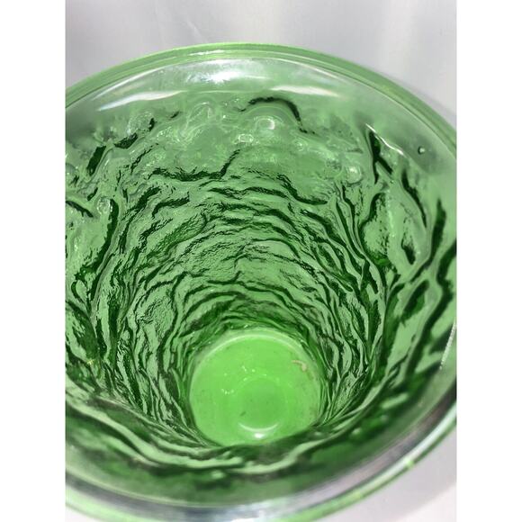 Oversized Green Crinkle Glass Vase vtg Large 11 inches Wavy Texture EO Brody HTF - Picture 2 of 16